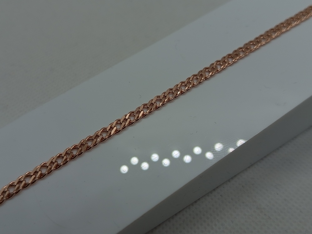 611107024 БРАСЛЕТ ПУСТОТЕЛЫЙ Ромб двойной (Au 585)