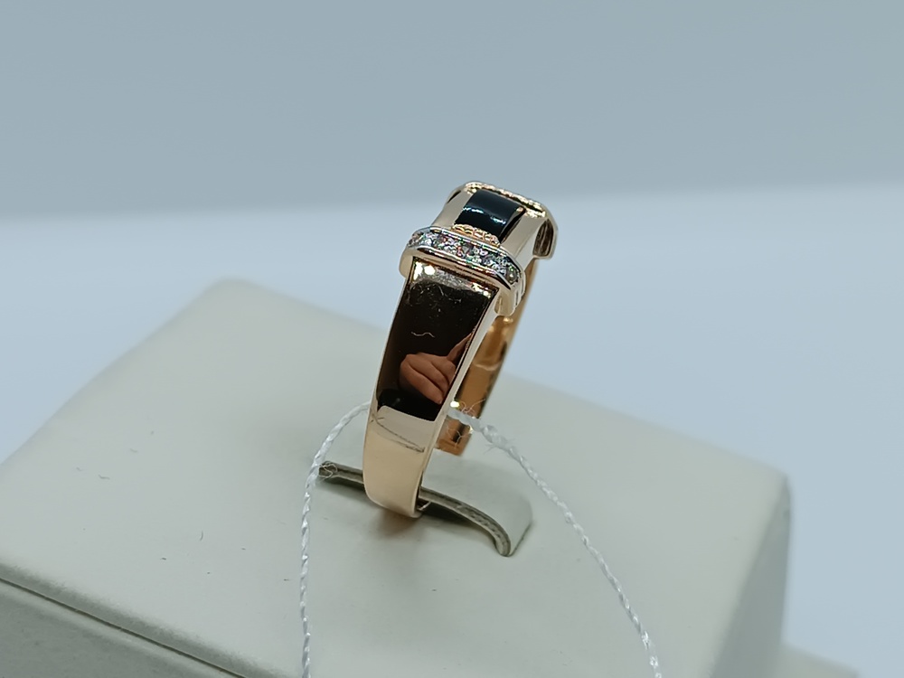 КМ-366_з КОЛЬЦО ПЕЧАТКА с камнями (Au 585)