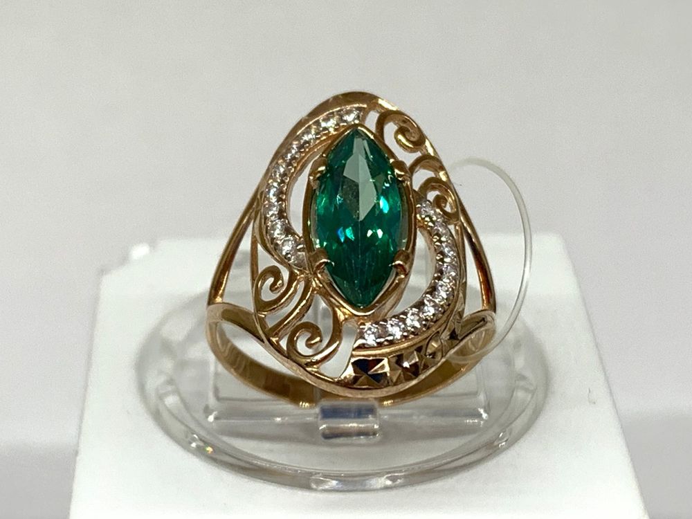 КОЛЬЦО С КАМНЯМИ (Au 585)