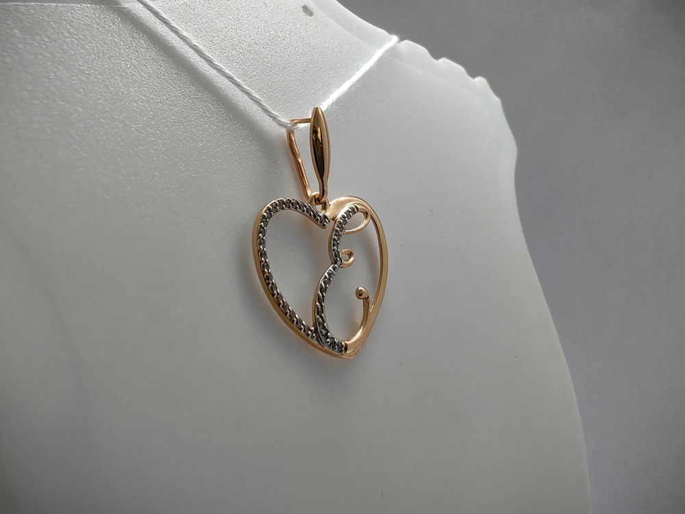 ПОДВЕСКА БУКВА Е Au 585