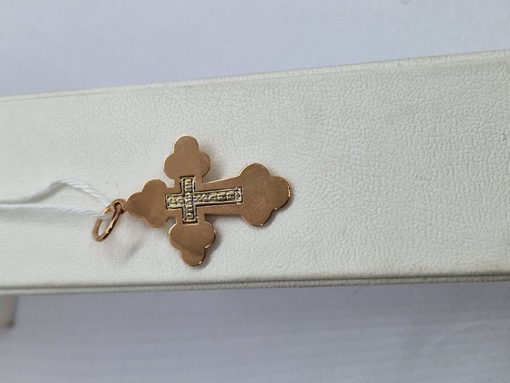 ПОДВЕСКА КРЕСТ БЕЗ КАМНЯ (Au 585)