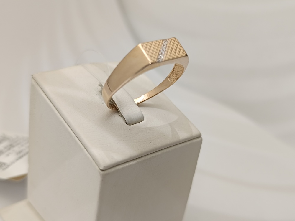 4175а КОЛЬЦО ПЕЧАТКА с камнями (Au 585)