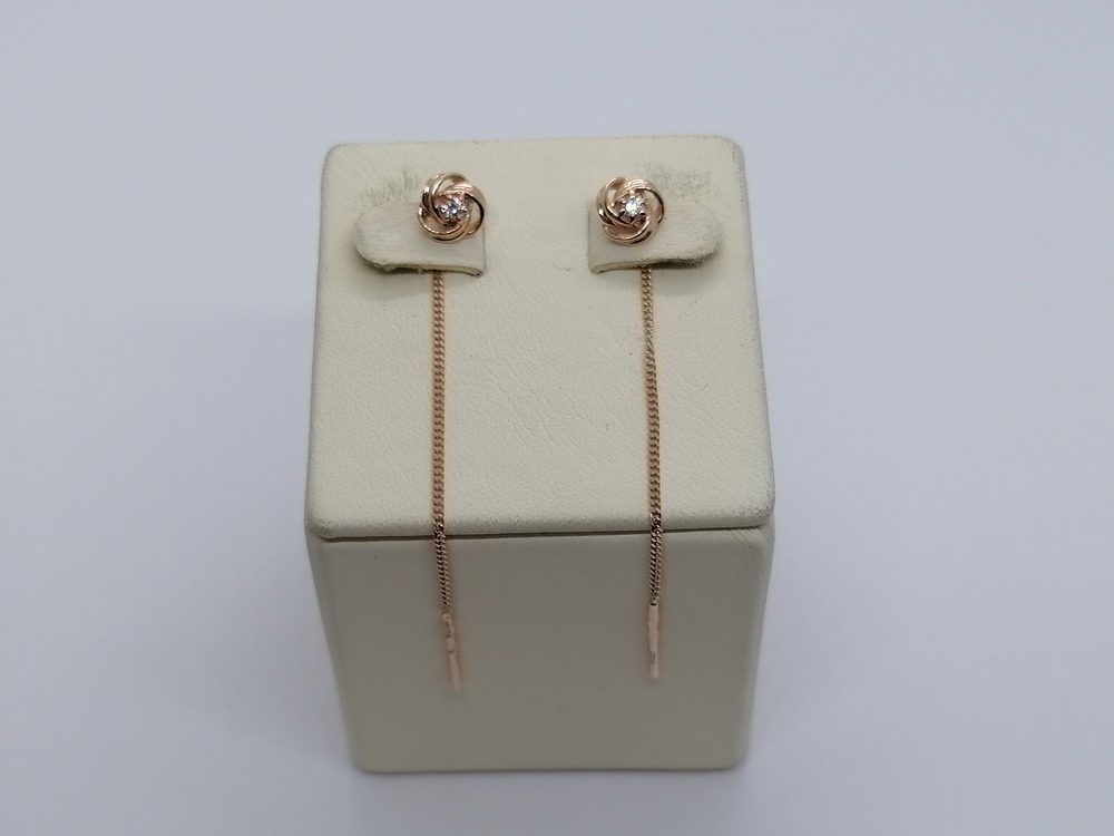 СЕРЬГИ ПРОДЕВКИ с камнем (Au 585)