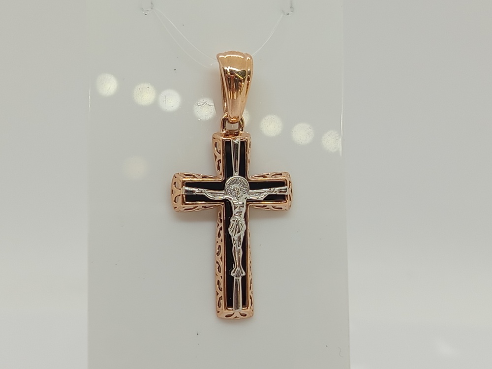 ПОДВЕСКА КРЕСТ с камнем (Au 585)