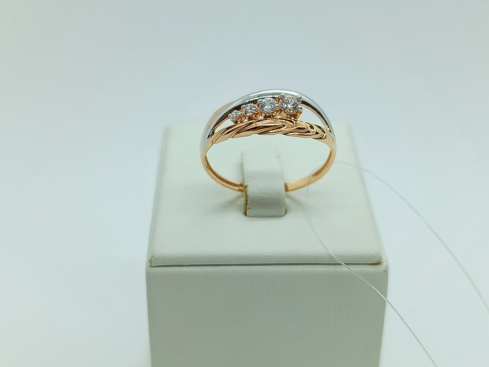 КОЛЬЦО С КАМНЯМИ (Au 585)