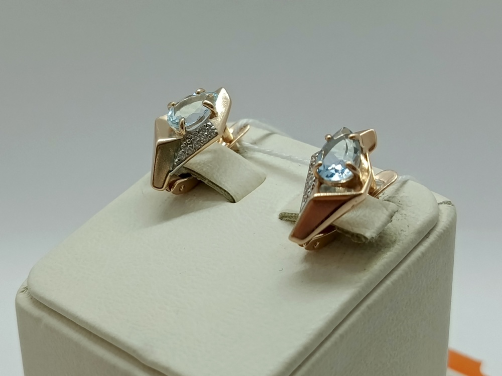 СКМИ585 СЕРЬГИ С КАМНЯМИ (Au 585)