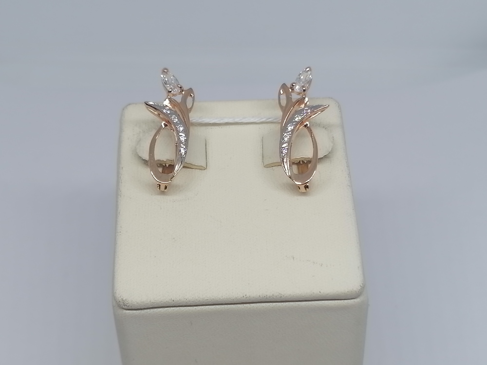 СКМИ585 СЕРЬГИ С КАМНЯМИ (Au 585)