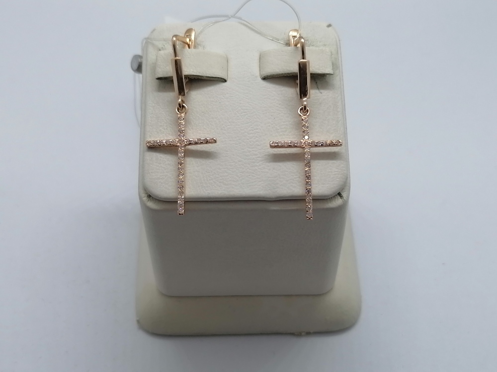 12168М СЕРЬГИ С КАМНЯМИ (Au 585)