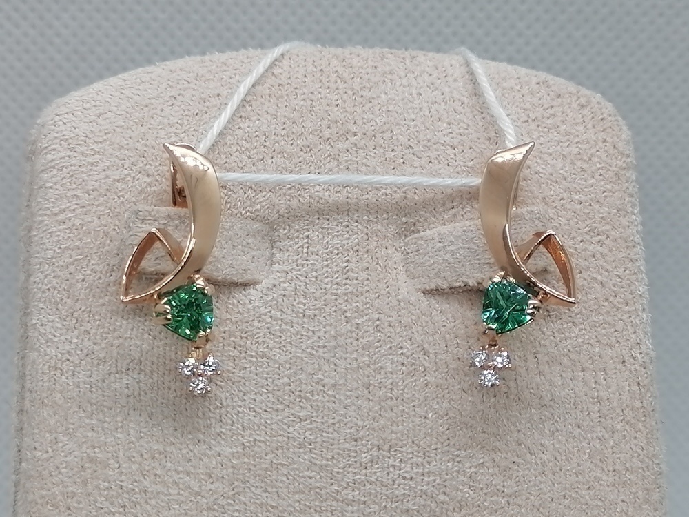 СКМИ585 СЕРЬГИ С КАМНЯМИ (Au 585)