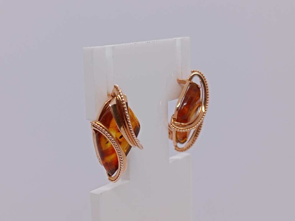 СКМ585 СЕРЬГИ С КАМНЕМ (Au 585)