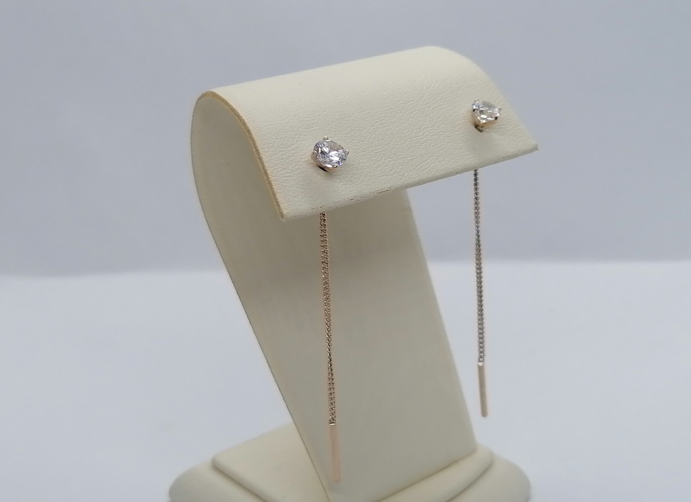 СЕРЬГИ ПРОДЕВКИ с камнем (Au 585)