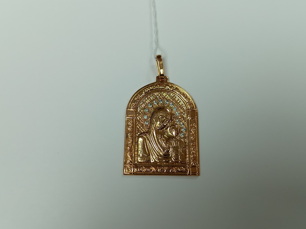 ПОДИКИ585 ПОДВЕСКА ИКОНА С КАМНЯМИ (Au 585)