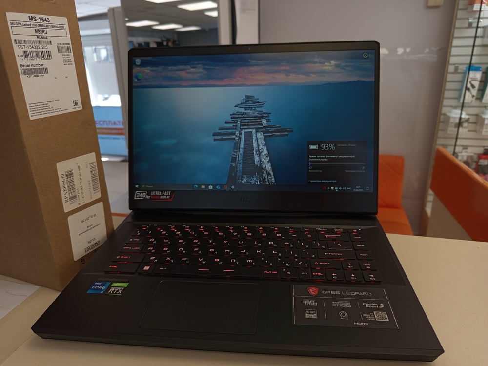 Ноутбук MSI GP66 Leopard; Core i7-11800H, GeForce RTX 3070, 16 Гб, 500 Гб, Нет