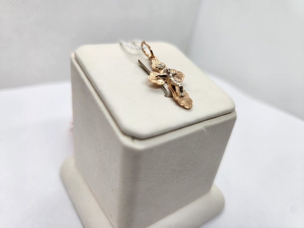 ПОДККИ585 ПОДВЕСКА КРЕСТ С КАМНЕМ (Au 585)