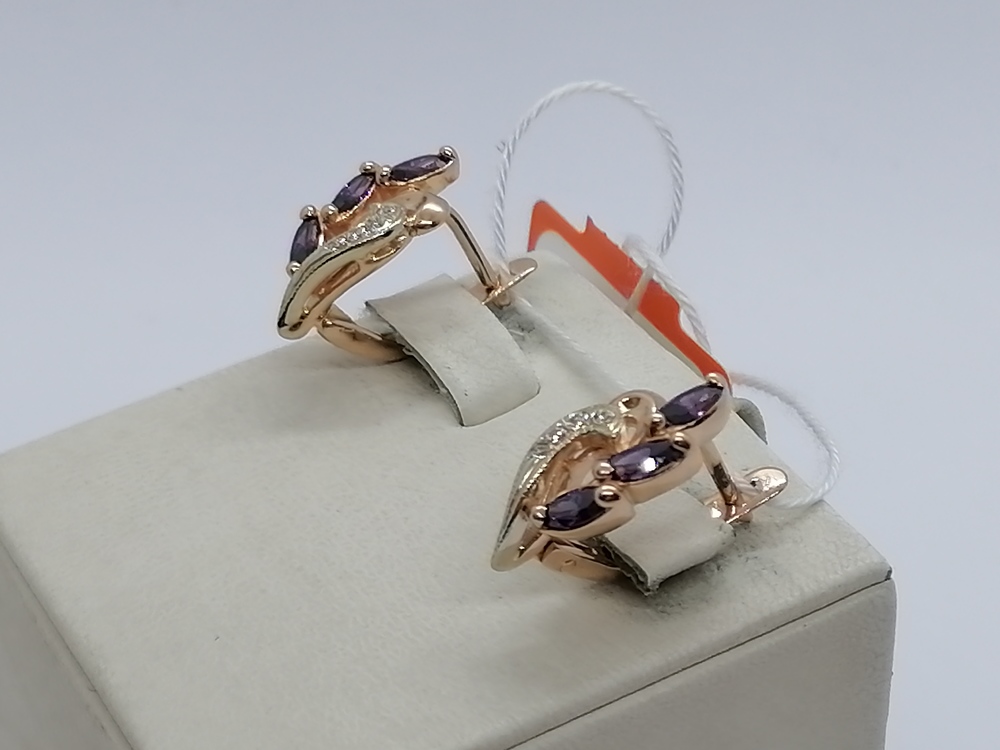 СКМИ585 СЕРЬГИ С КАМНЯМИ (Au 585)