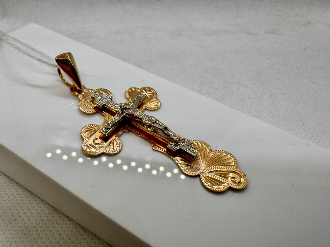 ПОДВЕСКА КРЕСТ БЕЗ КАМНЯ (Au 585)