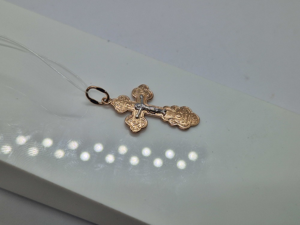 ПОДВЕСКА КРЕСТ без камня (Au 585)