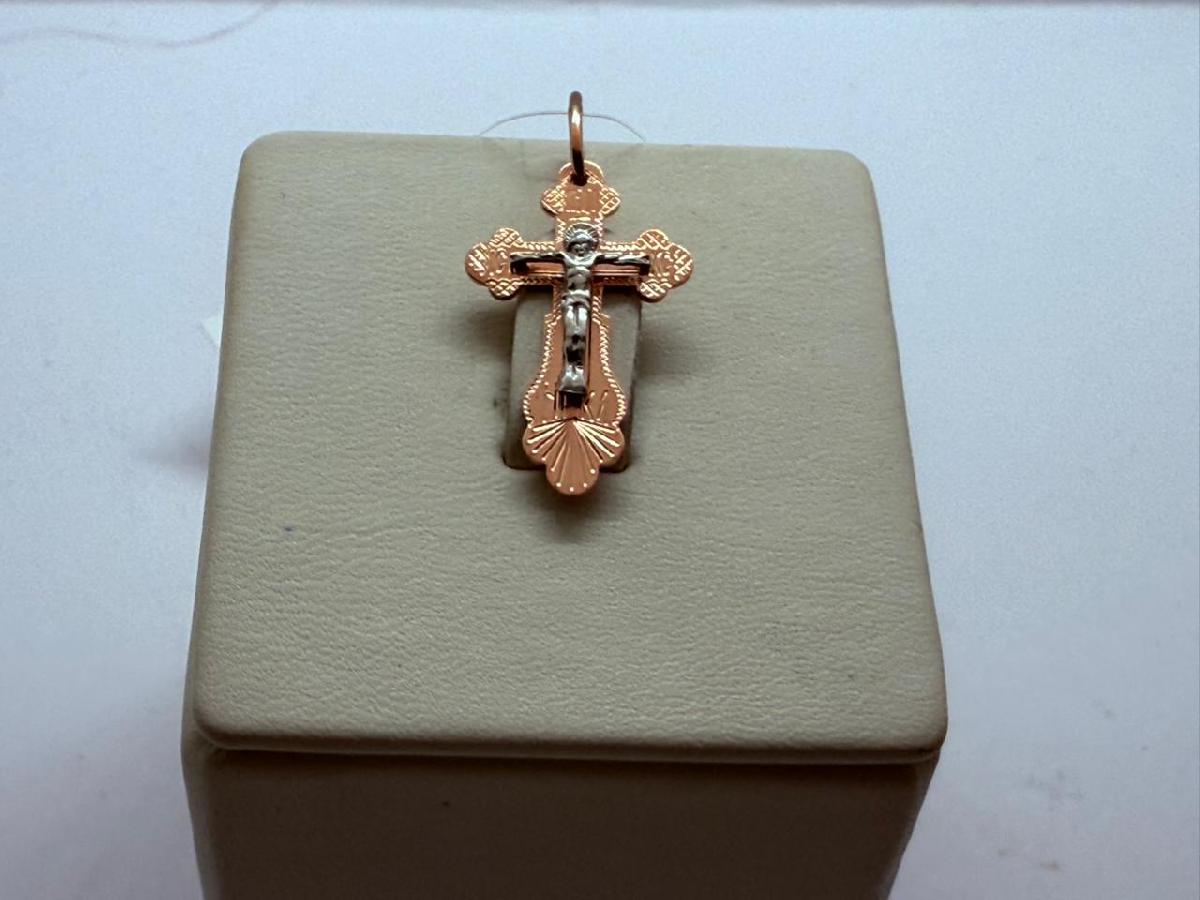 810-00273-10-00-00-02 ПОДВЕСКА КРЕСТ без камня (Au 585)