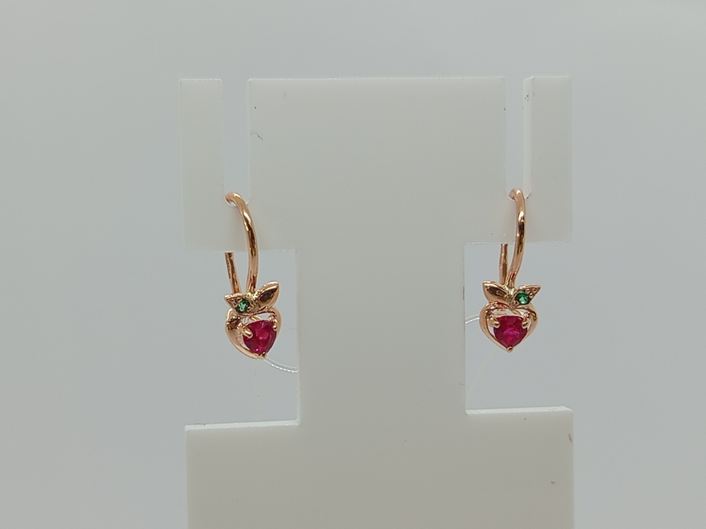 СЕРЬГИ ПЕТЕЛЬКА с камнями (Au 585)