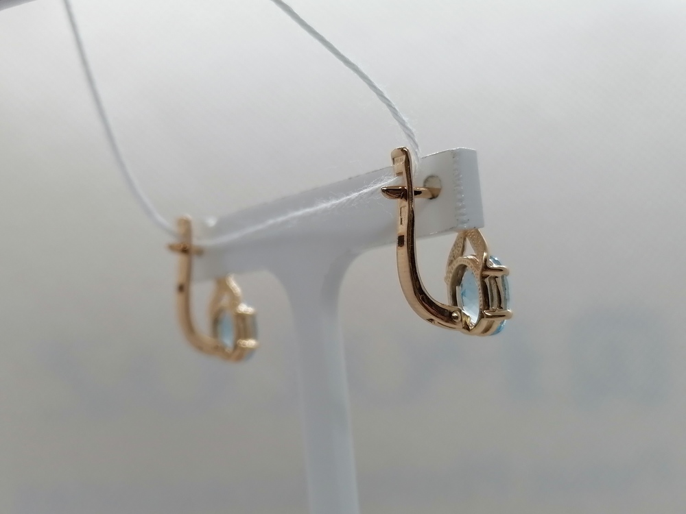 СКМ585 СЕРЬГИ С КАМНЕМ (Au 585)