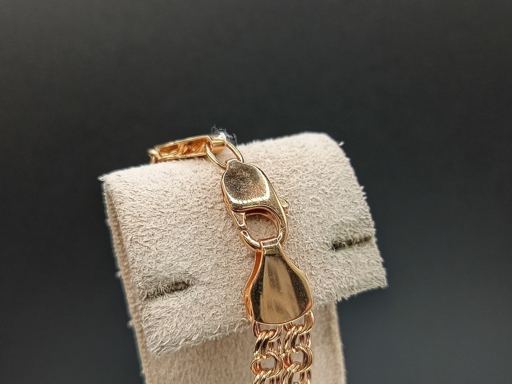 Бисмарк Б70 Двухрядный БРАСЛЕТ ПУСТОТЕЛЫЙ (Au 585)