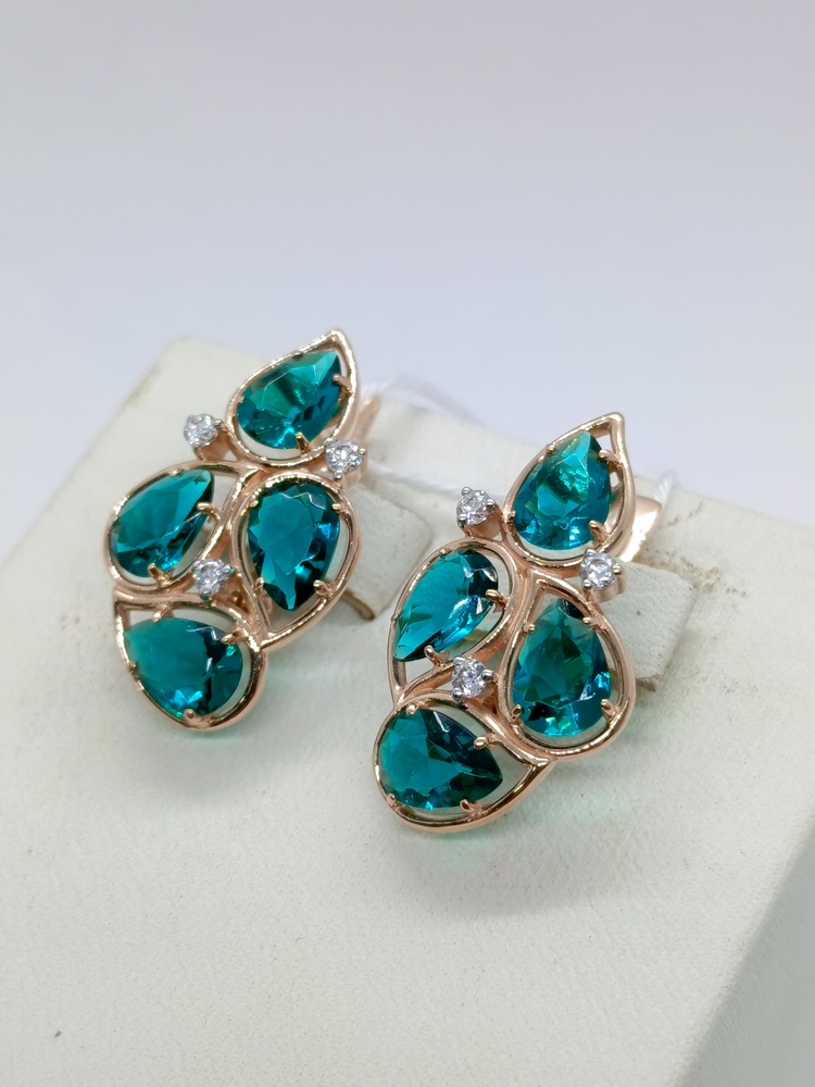 СКМИ585 СЕРЬГИ С КАМНЯМИ (Au 585)