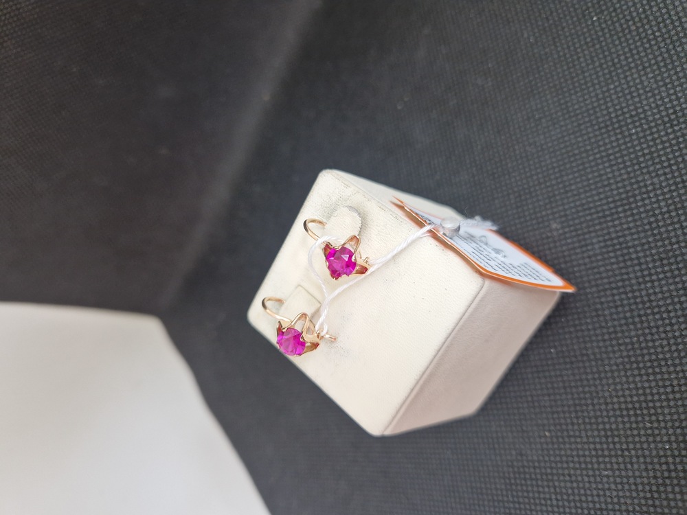 СКМ583 СЕРЬГИ С КАМНЕМ (Au 583)