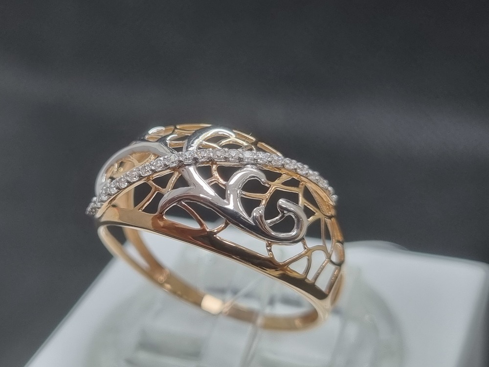 КОЛЬЦО С КАМНЯМИ (Au 585)