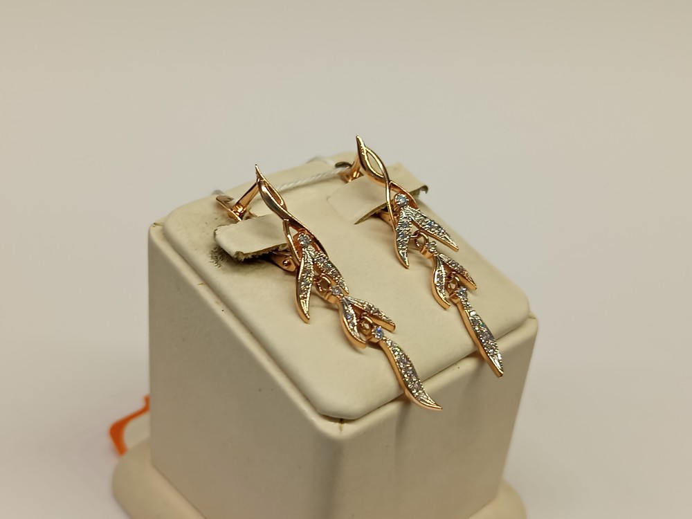 СКМИ585 СЕРЬГИ С КАМНЯМИ (Au 585)