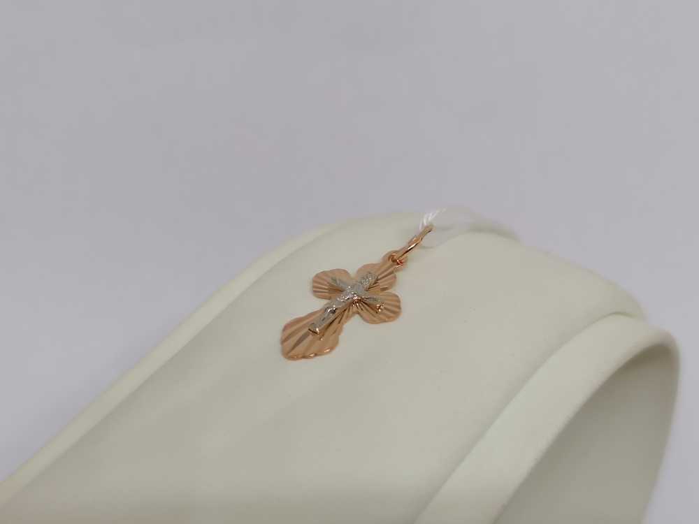 ПОДКБК585 ПОДВЕСКА КРЕСТ БЕЗ КАМНЯ (Au 585)