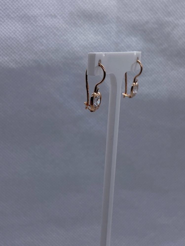 СЕРЬГИ ПЕТЕЛЬКА с камнем (Au 585)