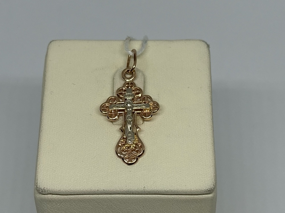 ПОДКБК585 ПОДВЕСКА КРЕСТ БЕЗ КАМНЯ (Au 585)