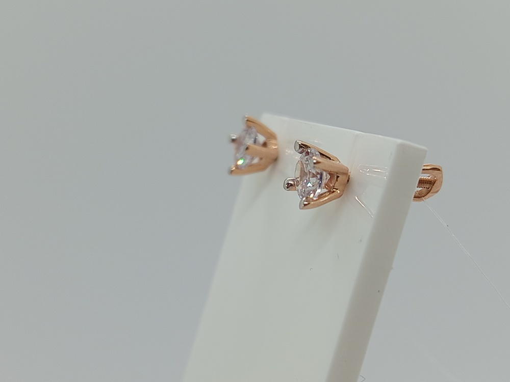 СЕРЬГИ ПУСЕТЫ с камнем (Au 585)