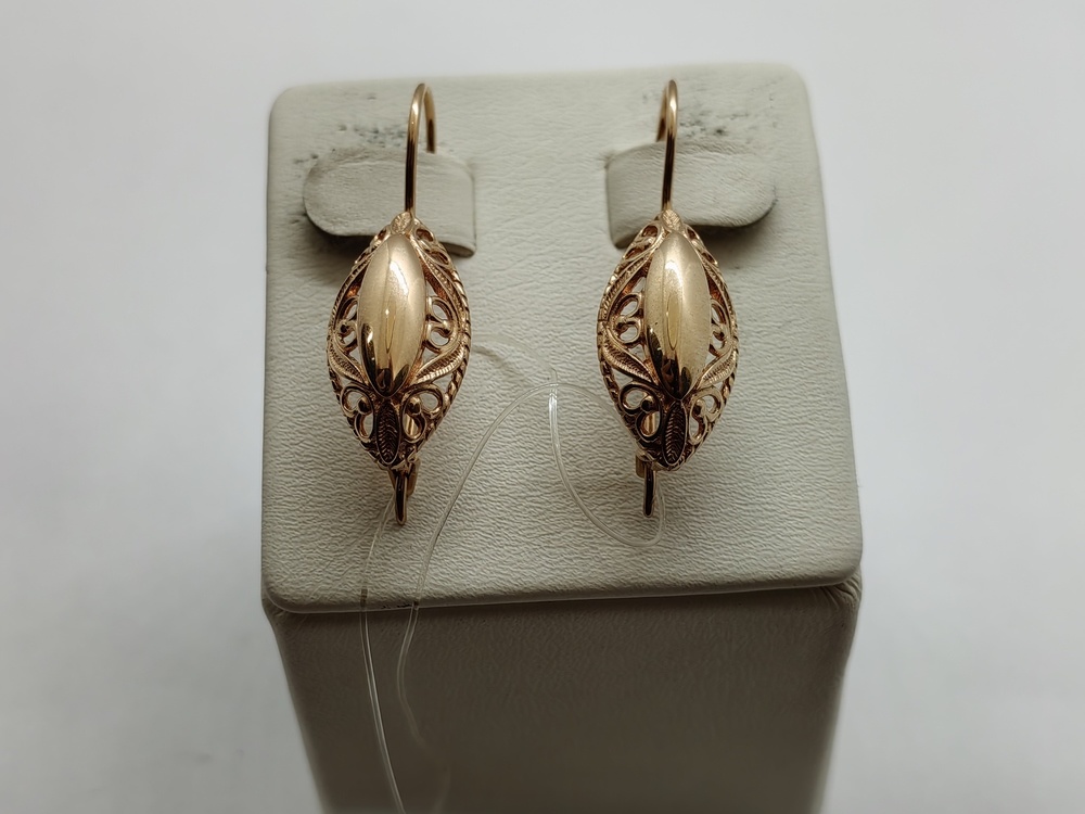 2683 СЕРЬГИ ПЕТЕЛЬКА без камня (Au 585)