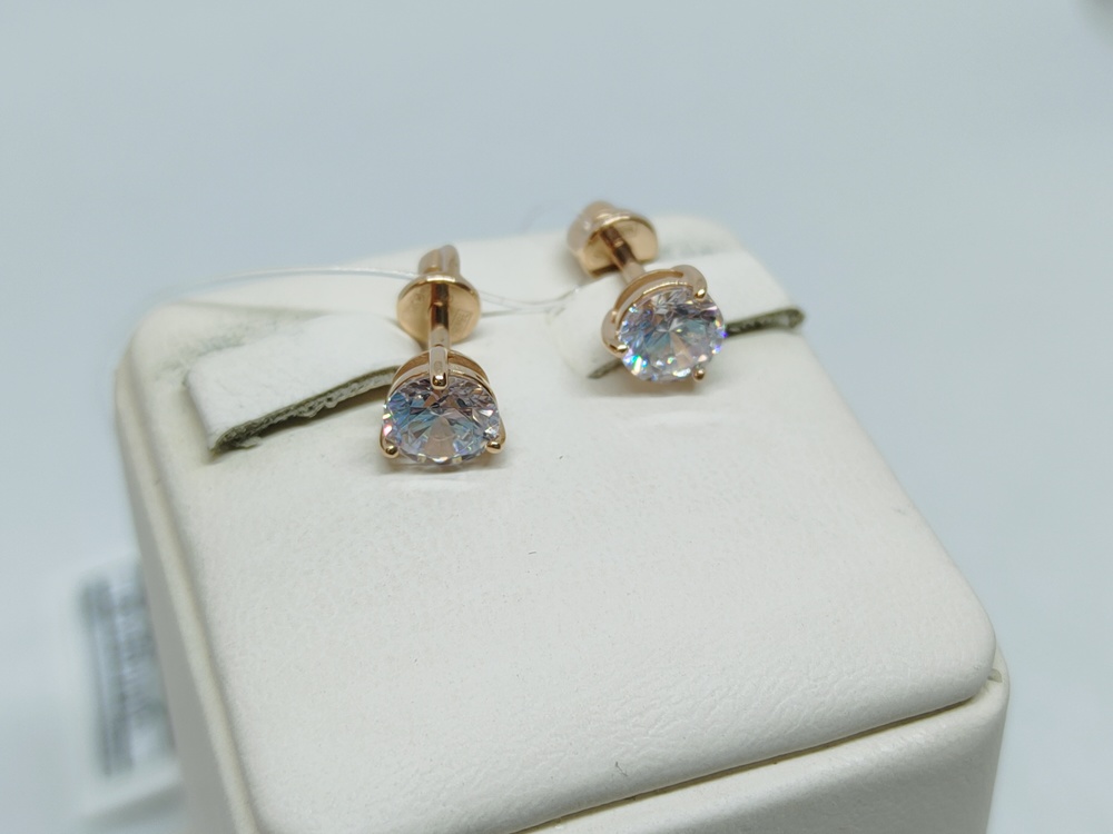 СЕРЬГИ ПУСЕТЫ с камнем (Au 585)