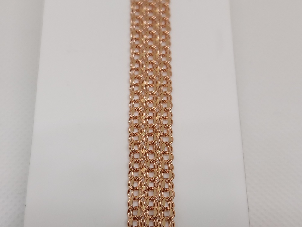 Бисмарк Б50 Трехрядный БРАСЛЕТ ПУСТОТЕЛЫЙ (Au 585)