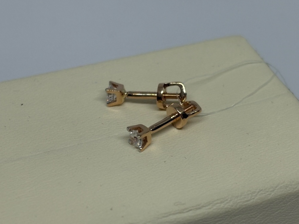 СЕРЬГИ ПУСЕТЫ с камнем (Au 585)