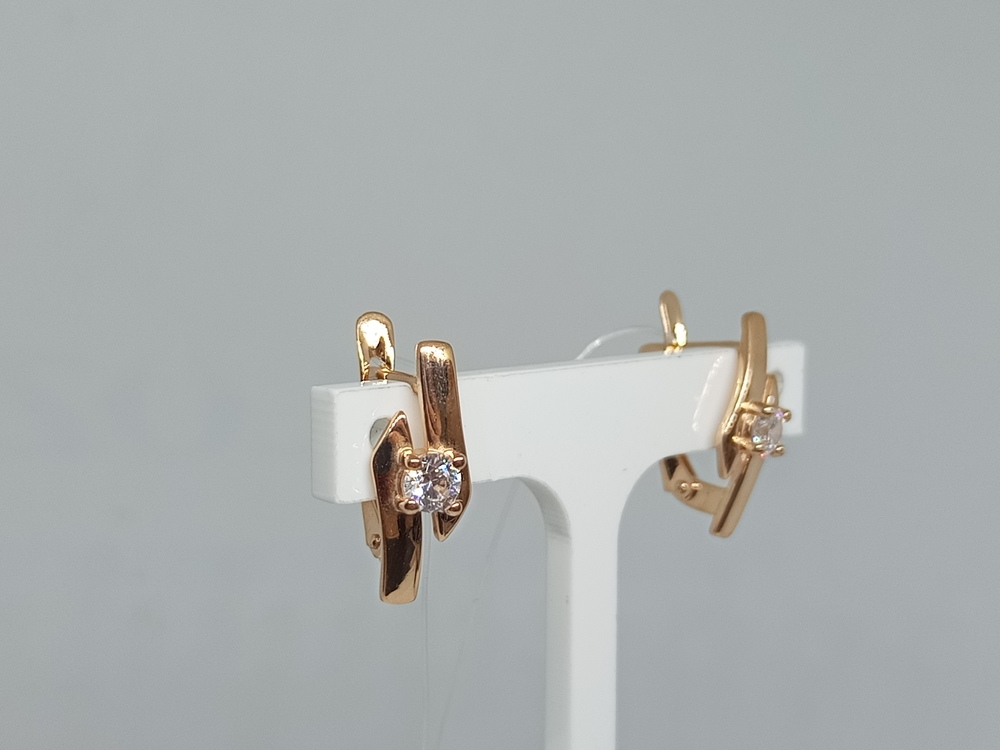 СЕРЬГИ С КАМНЕМ (Au 585)