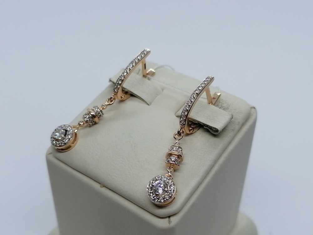 СКМИ585 СЕРЬГИ С КАМНЯМИ (Au 585)