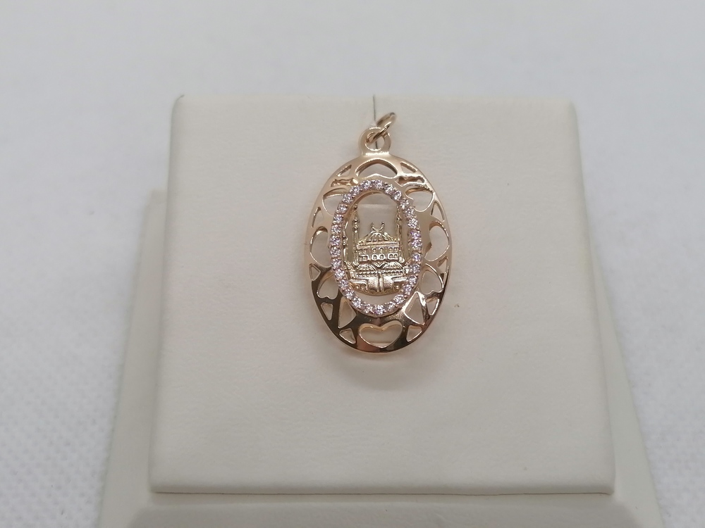 ПОДМКИ585 ПОДВЕСКА МЕЧЕТЬ С КАМНЯМИ (Au 585)