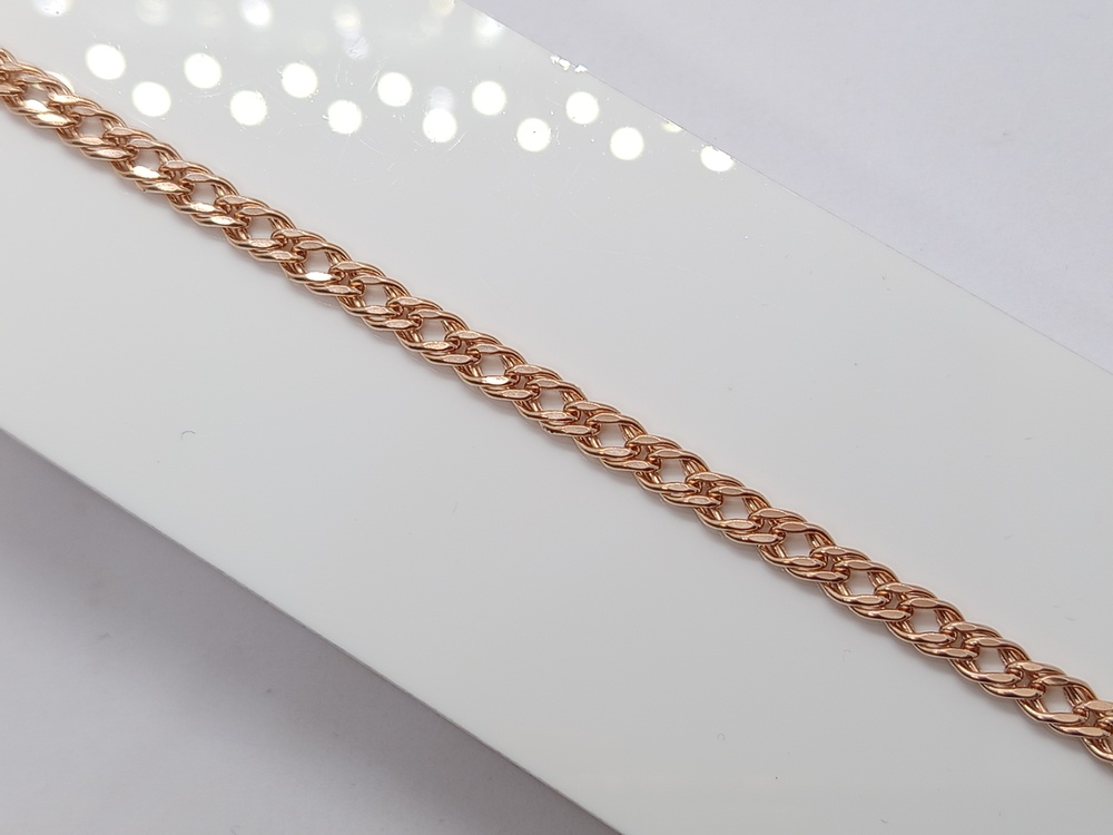 БРАСЛЕТ ПУСТОТЕЛЫЙ Ромб двойной Au 585