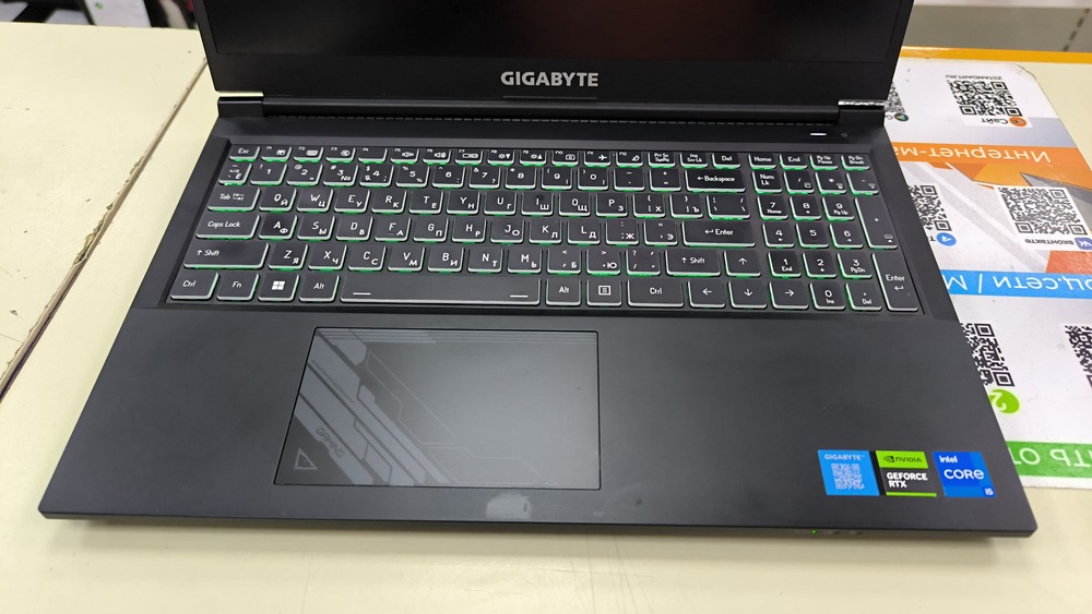 Ноутбук Gigabite; Core i5-12500H, GeForce RTX 4050, 16 Гб, 512 GB, Нет
