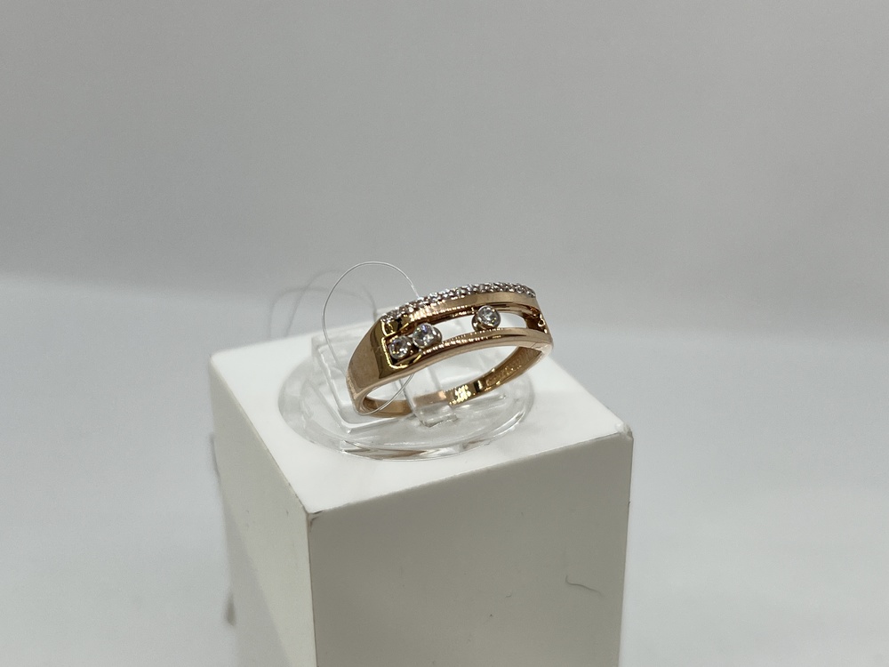 КОЛЬЦО С КАМНЯМИ (Au 585)