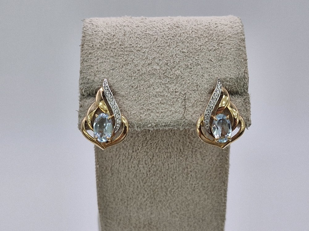 СЕРЬГИ ТОПАЗ с камнями (Au 585)