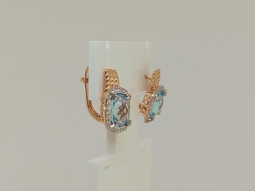 СЕРЬГИ ТОПАЗ с камнями (Au 585)