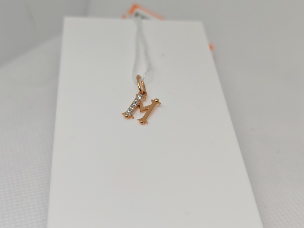 ПОДВЕСКА БУКВА М Au 585