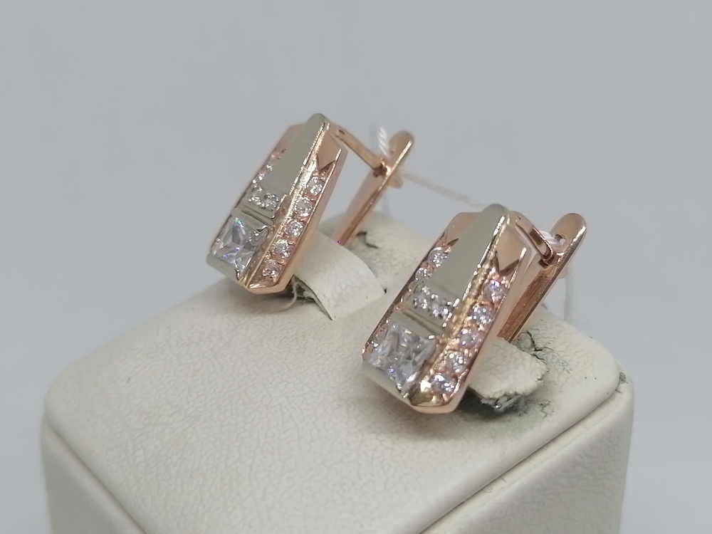 СКМИ585 СЕРЬГИ С КАМНЯМИ (Au 585)