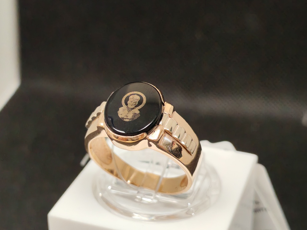 КОЛЬЦО ПЕЧАТКА оникс (Au 585)