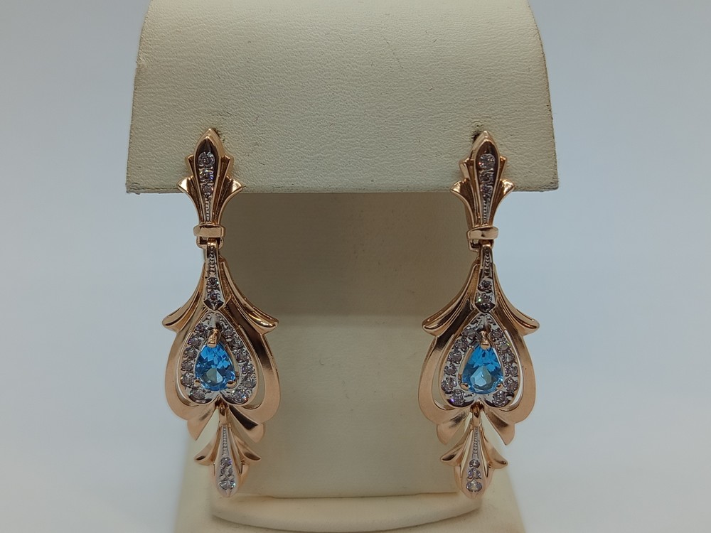 СКМИ585 СЕРЬГИ С КАМНЯМИ (Au 585)