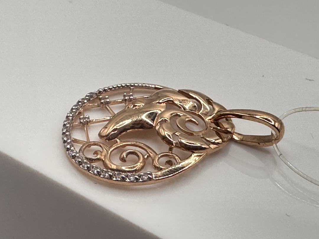 101098-1102 ПОДВЕСКА ЗНАК ЗОДИАКА ОВЕН (Au 585)